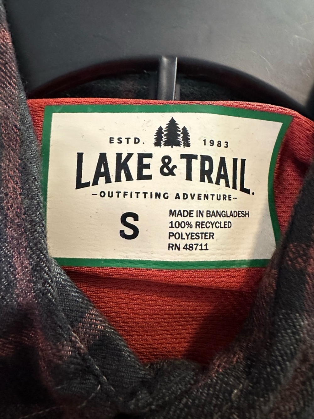 NWT Lake & Trail Flannel Mens size Small - Picture 6 of 6